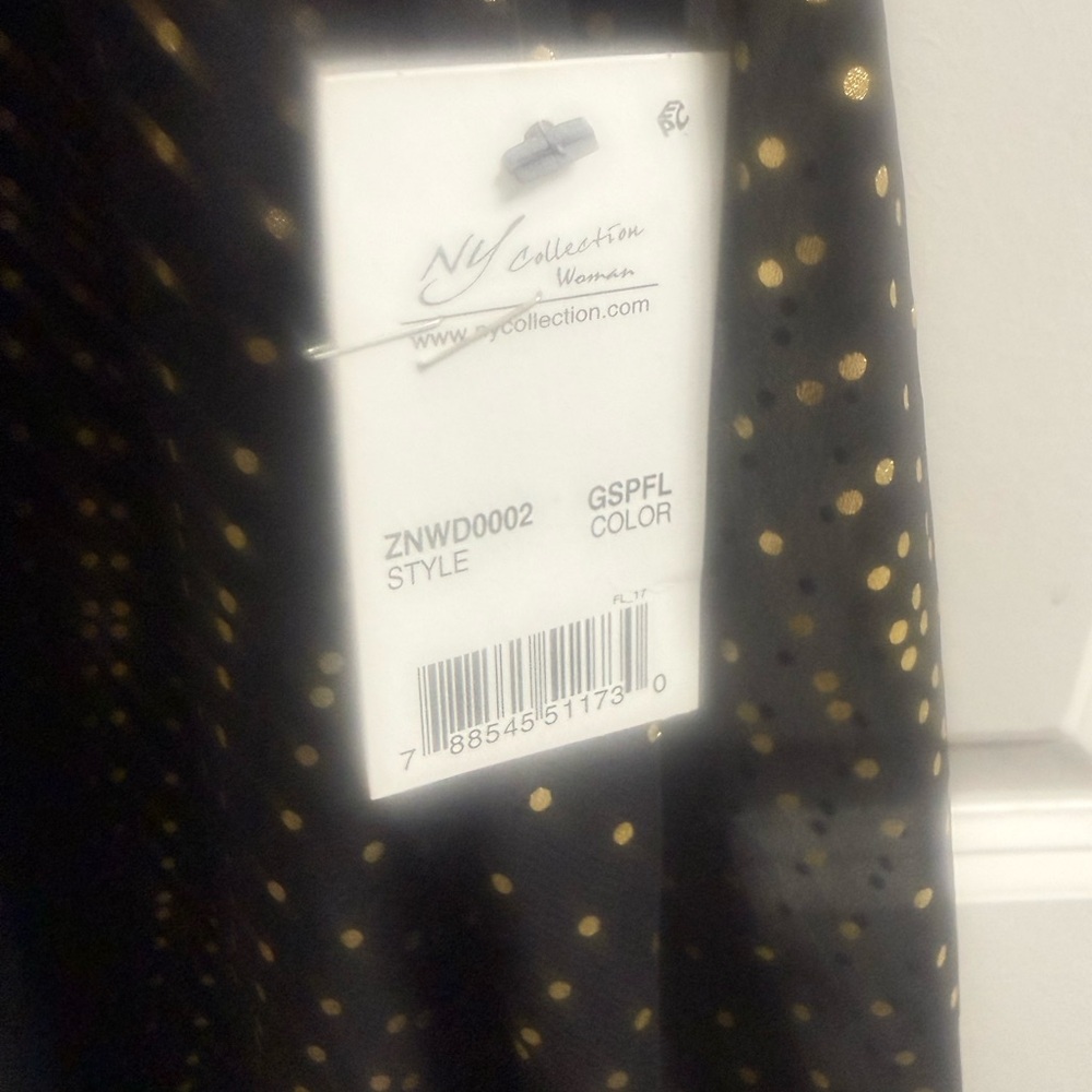 Black Sleeveless Studded Dress with Gold Dot Detail - Picture 4 of 5